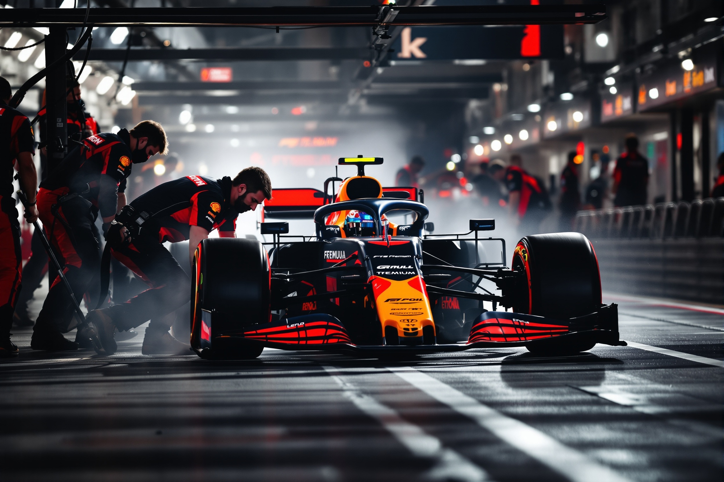 F1 Pit Stop Action